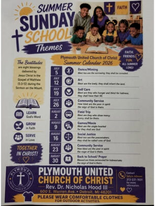 Sunday School schedule poster