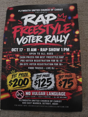 Rap Freestyle voter rally poster